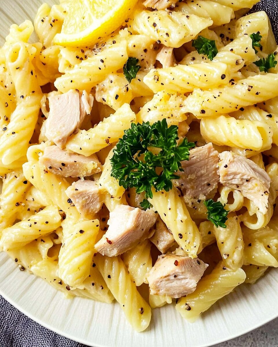 Lemon Pepper Pasta with Turkey