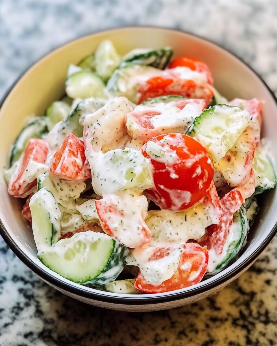 Creamy Cucumber Tomato Salad