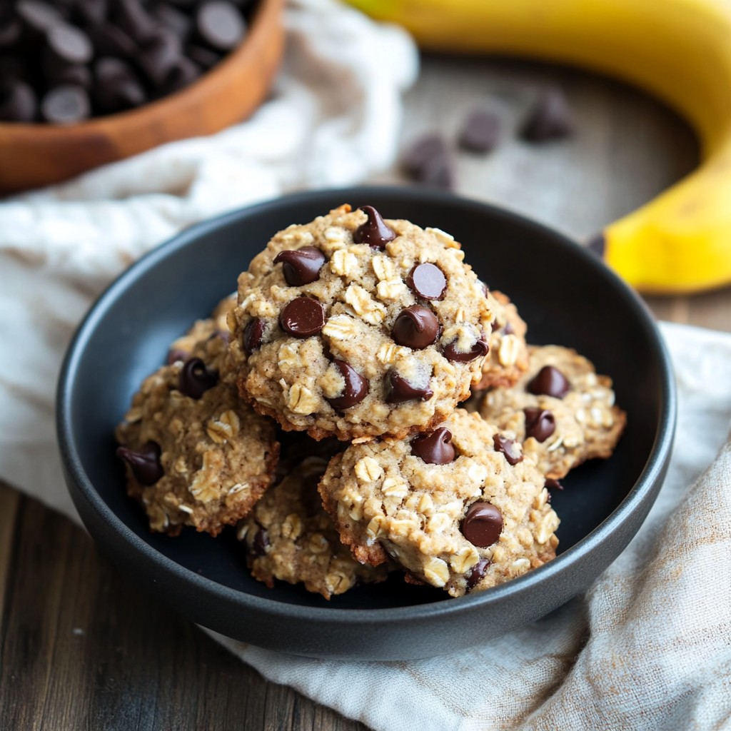 Banana Oat Chocolate Chip Cookies
