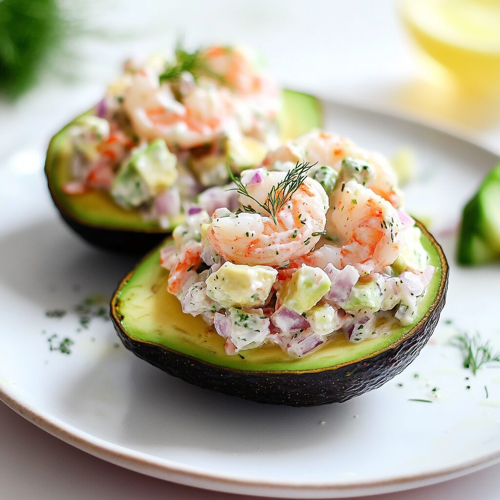 Easy Shrimp Salad Stuffed Avocados