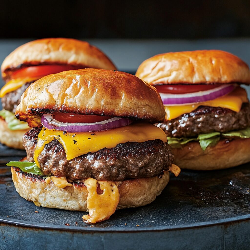 Juicy Grilled Cheeseburgers