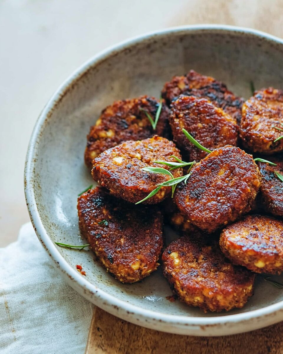 Spicy Tempeh Breakfast Sausage