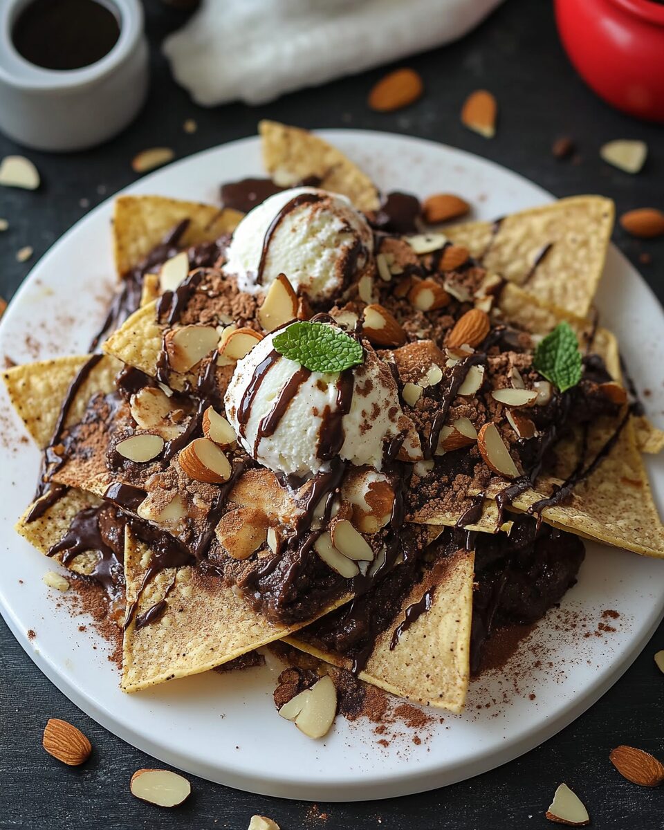 Vegan Dessert Nachos with Coffee Ice Cream
