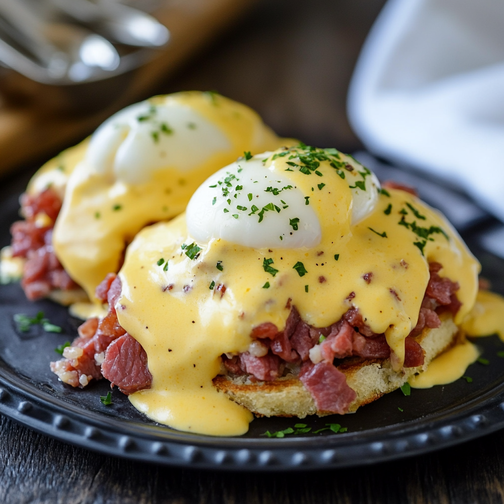 Corned Beef Hash Eggs Benedict