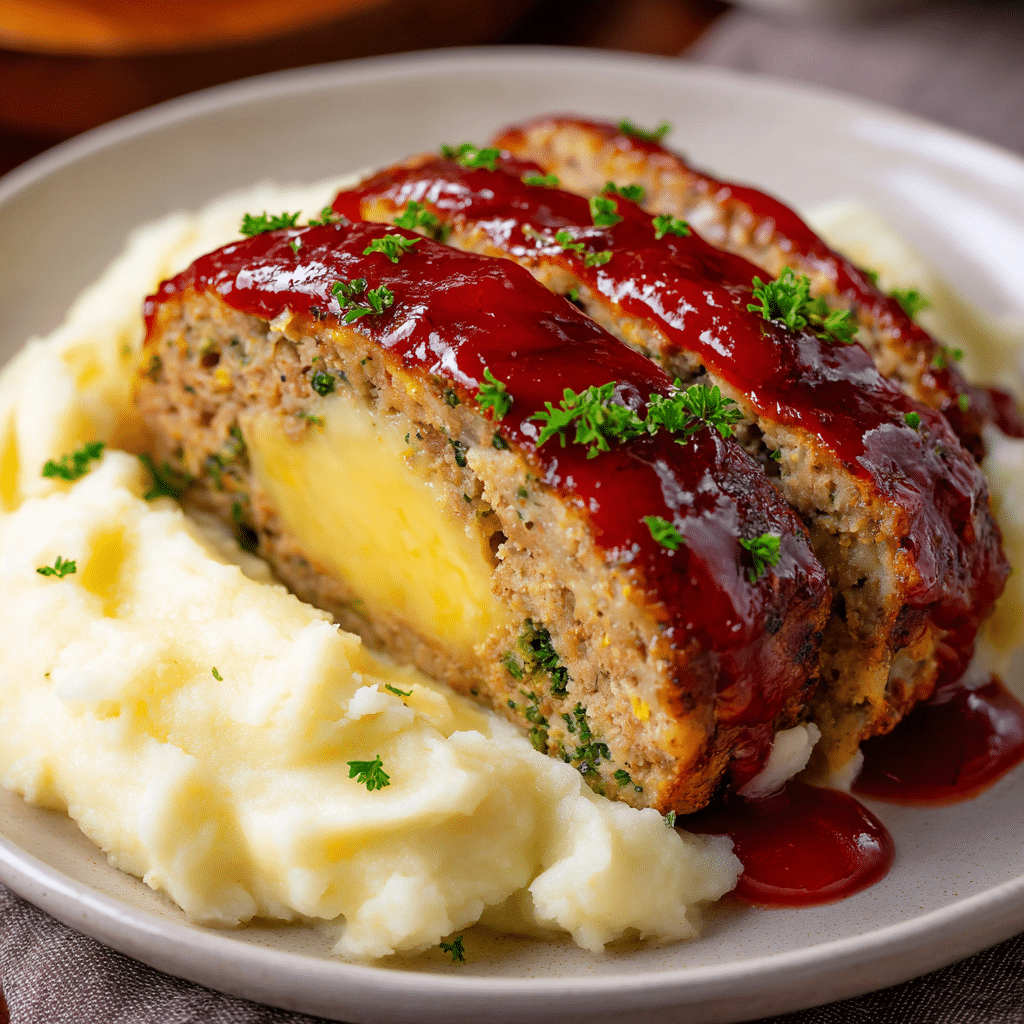 Mashed Potato Stuffed Meatloaf