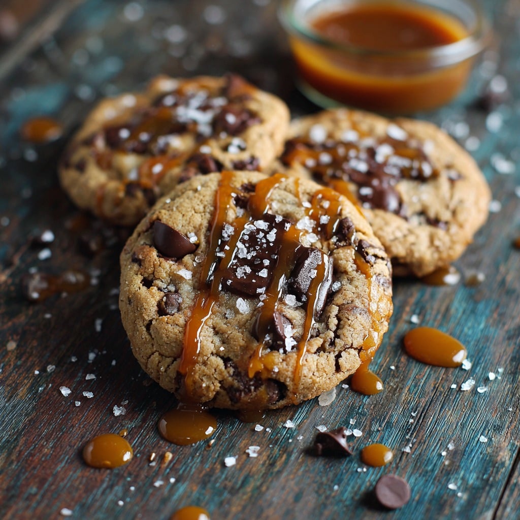 Salted Caramel Chocolate Chip Puddle Cookies