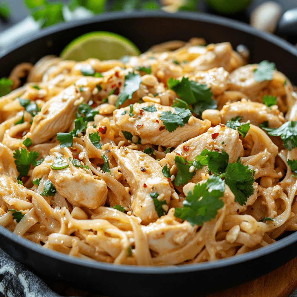 Creamy Peanut Lime Chicken Noodles