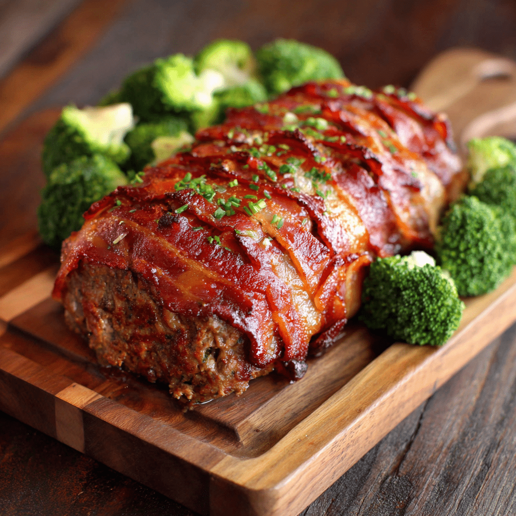 Grass-Fed Beef Meatloaf in a Bacon Blanket