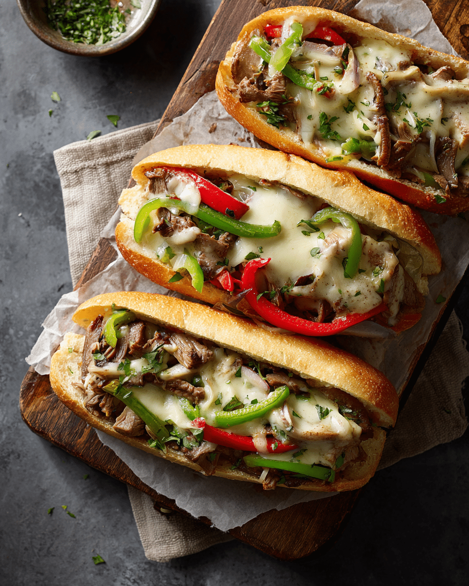 Football Season Favorite! Philly Cheesesteak Sandwiches