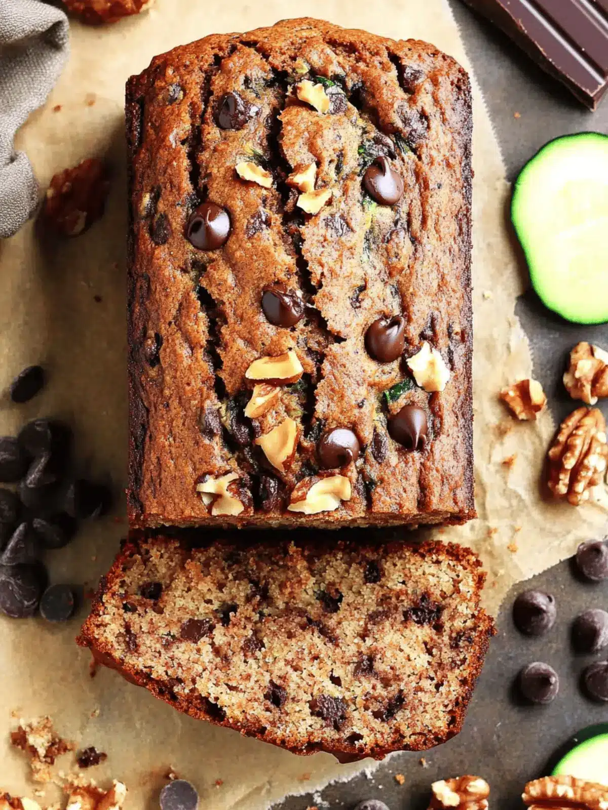 Walnut Chocolate Chip Zucchini Bread