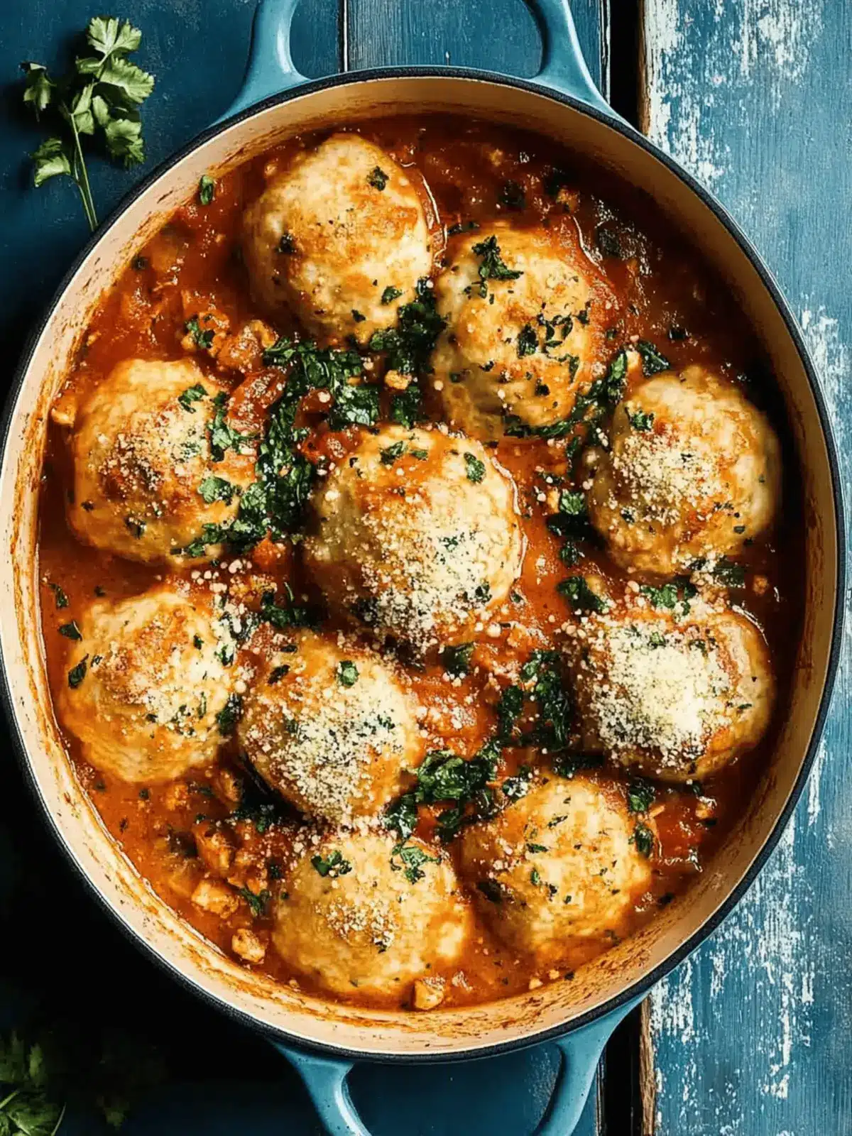 Chicken arrabbiata stew & parmesan dumplings