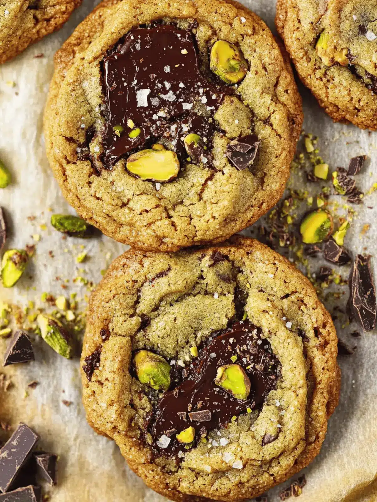 Salted Pistachio Chocolate Chunk Cookies