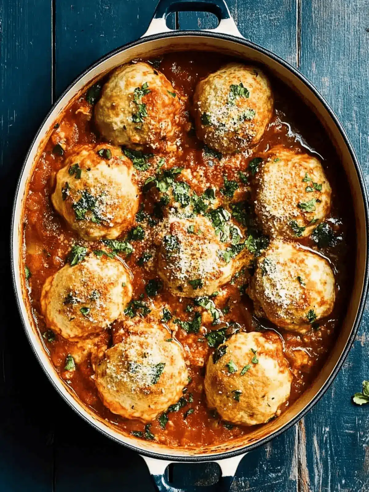 Chicken arrabbiata stew & parmesan dumplings