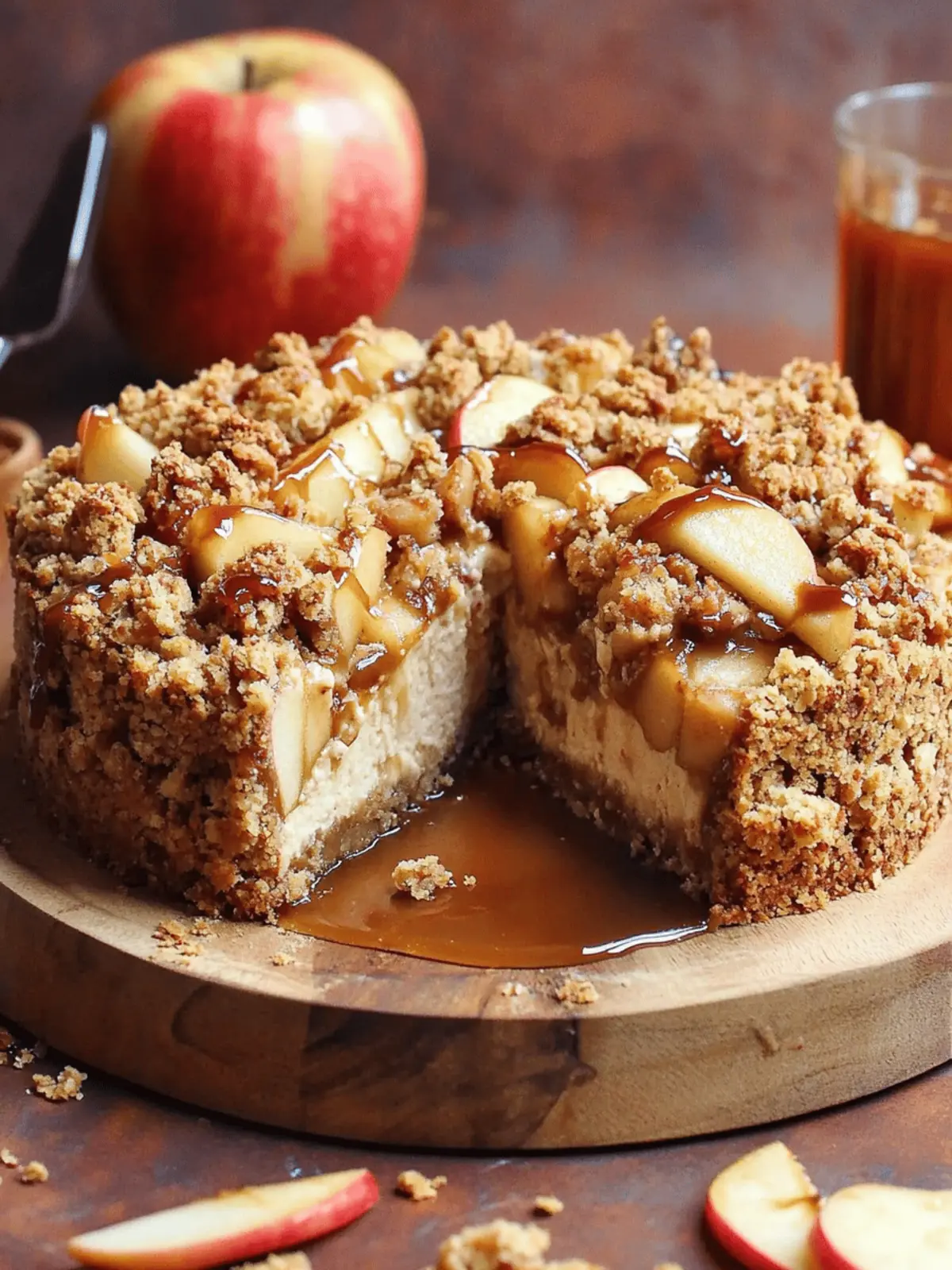 Caramel Apple Crumble Cheesecake