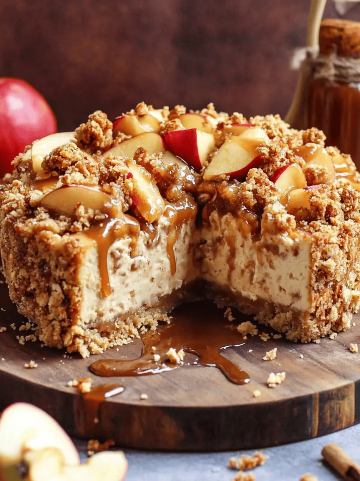 Caramel Apple Crumble Cheesecake