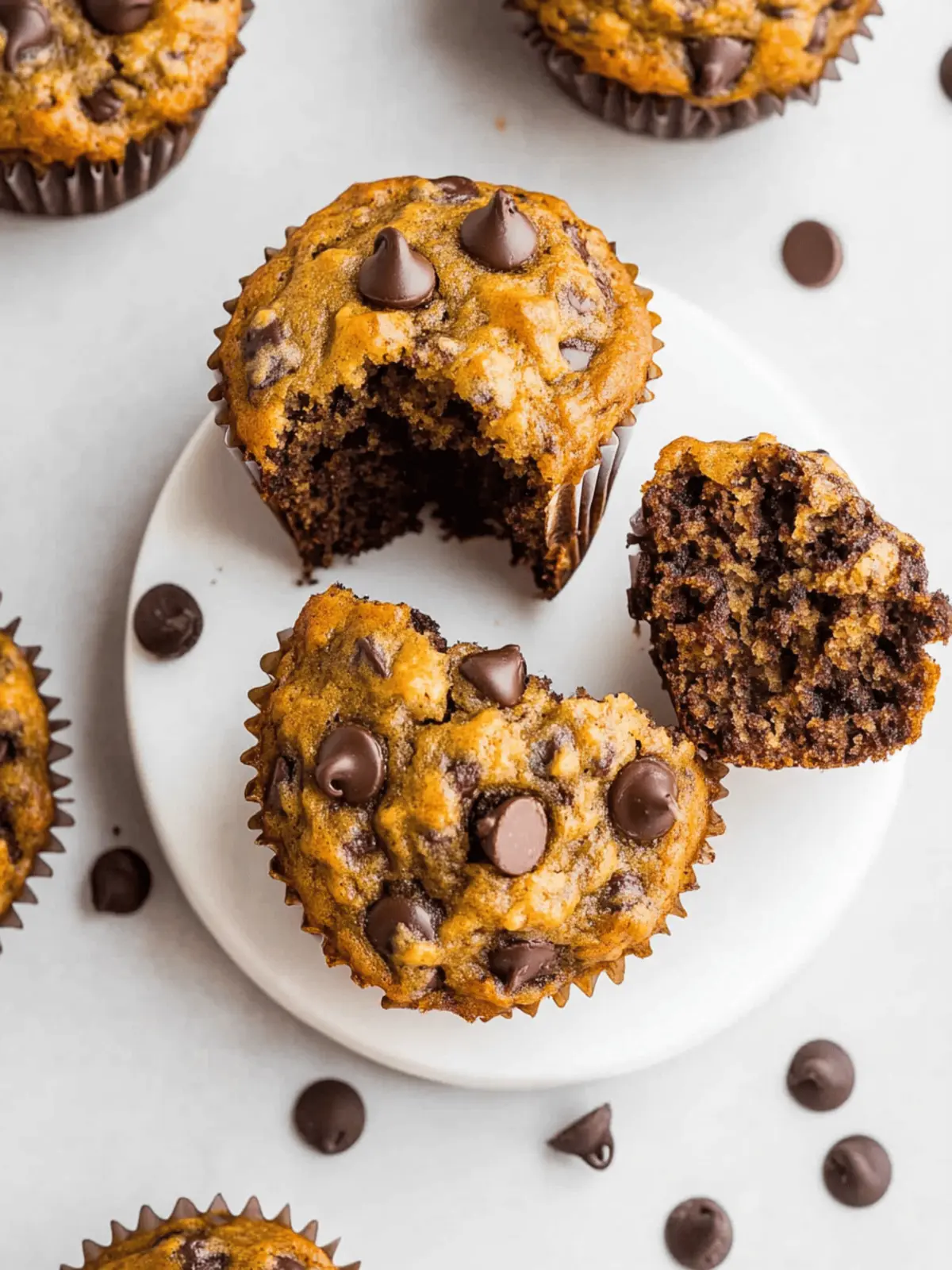 Healthy Banana Chocolate Chip Muffins