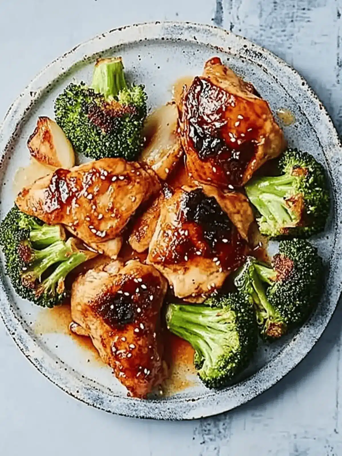 Honey & soy chicken with sesame broccoli
