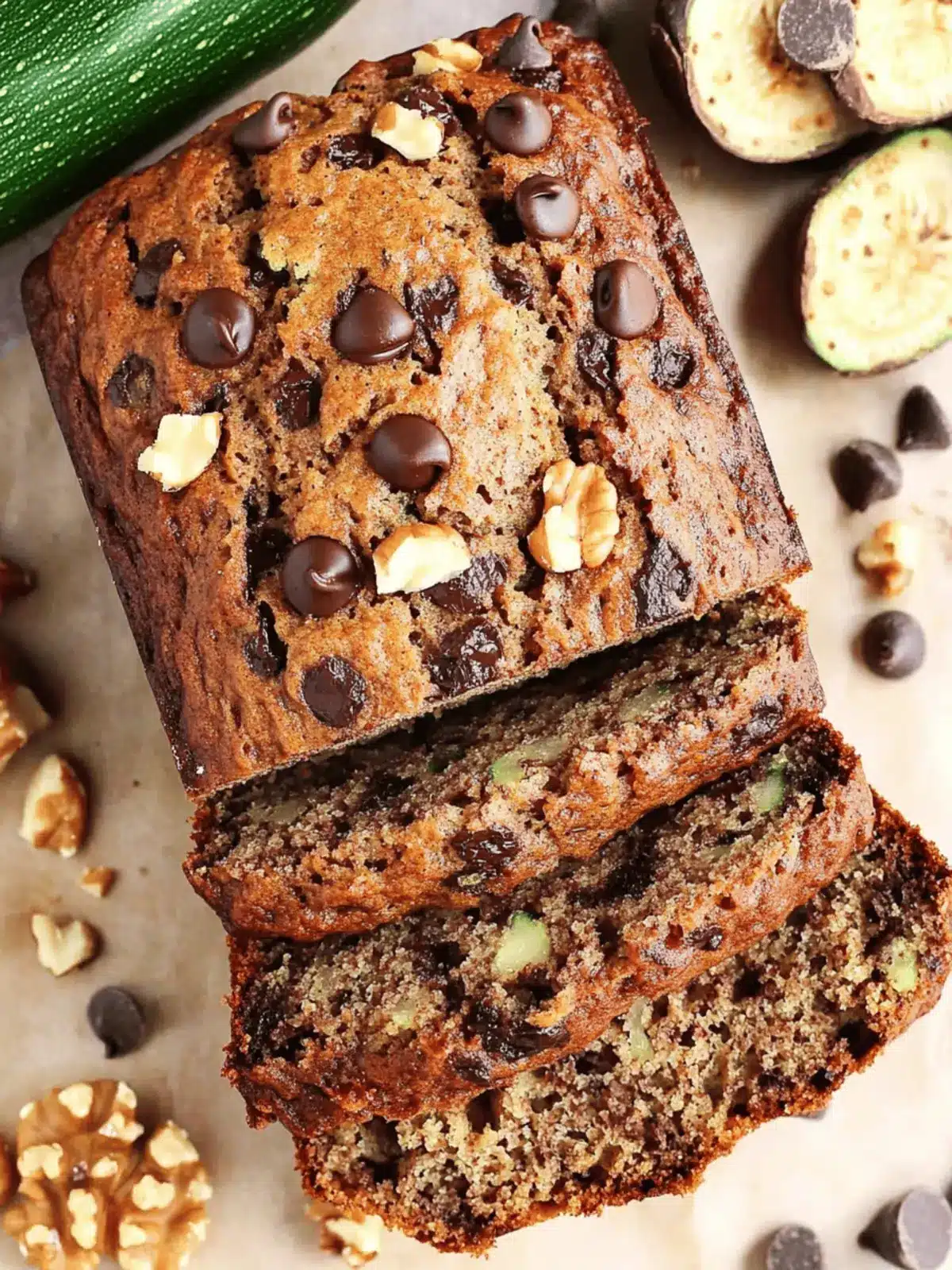 Walnut Chocolate Chip Zucchini Bread