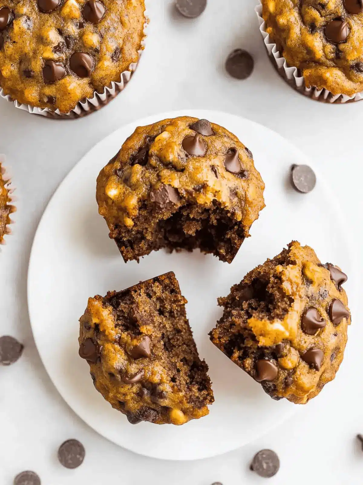 Healthy Banana Chocolate Chip Muffins