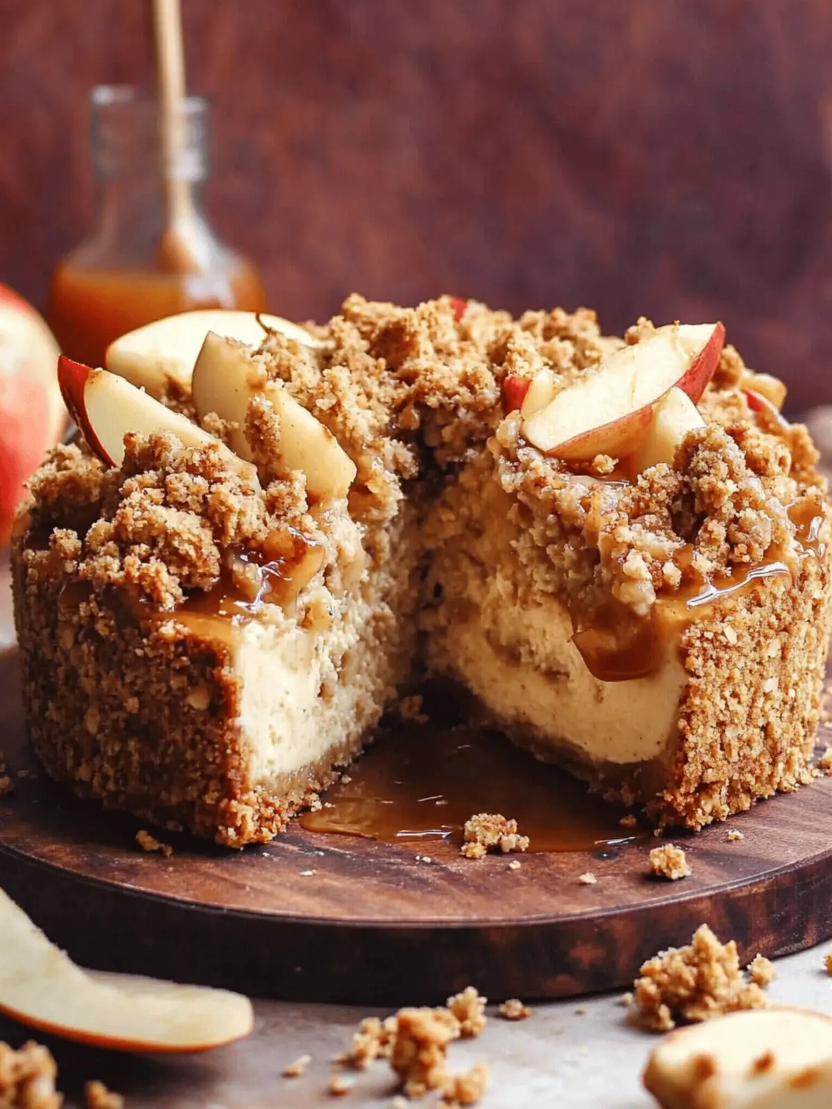Caramel Apple Crumble Cheesecake