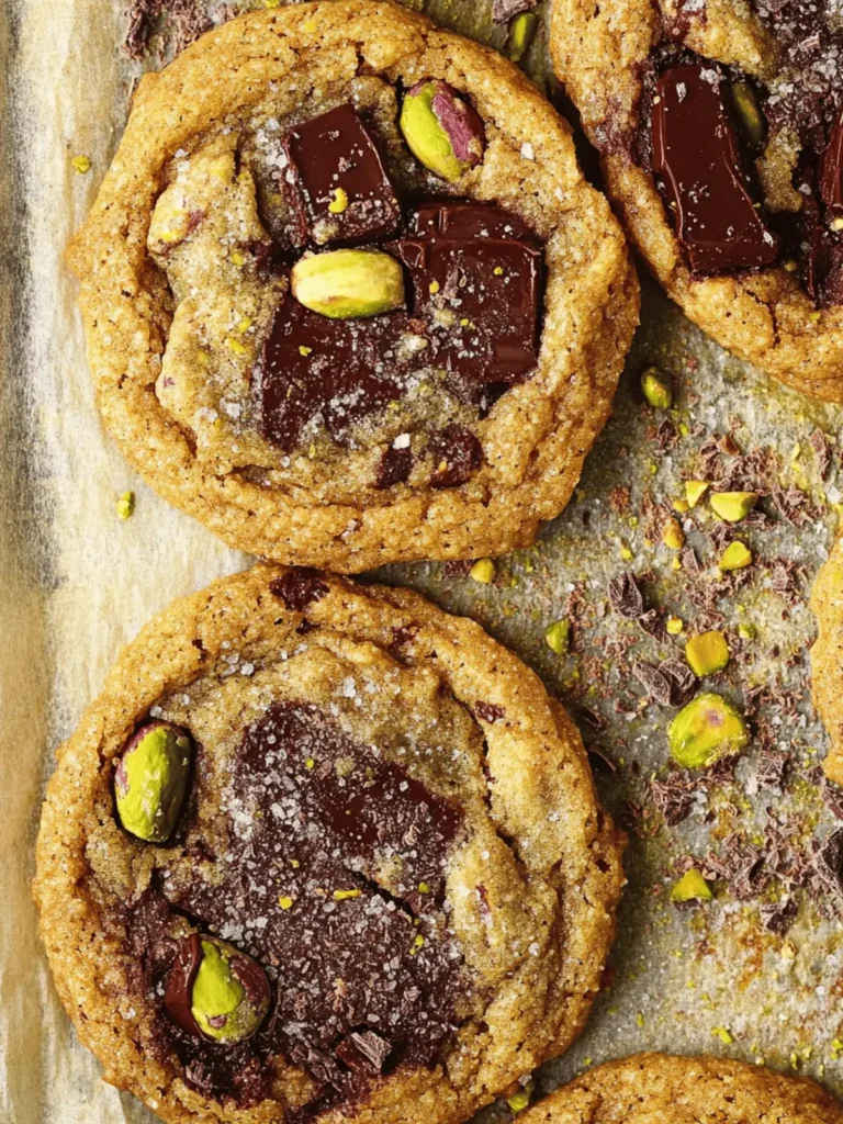 Salted Pistachio Chocolate Chunk Cookies