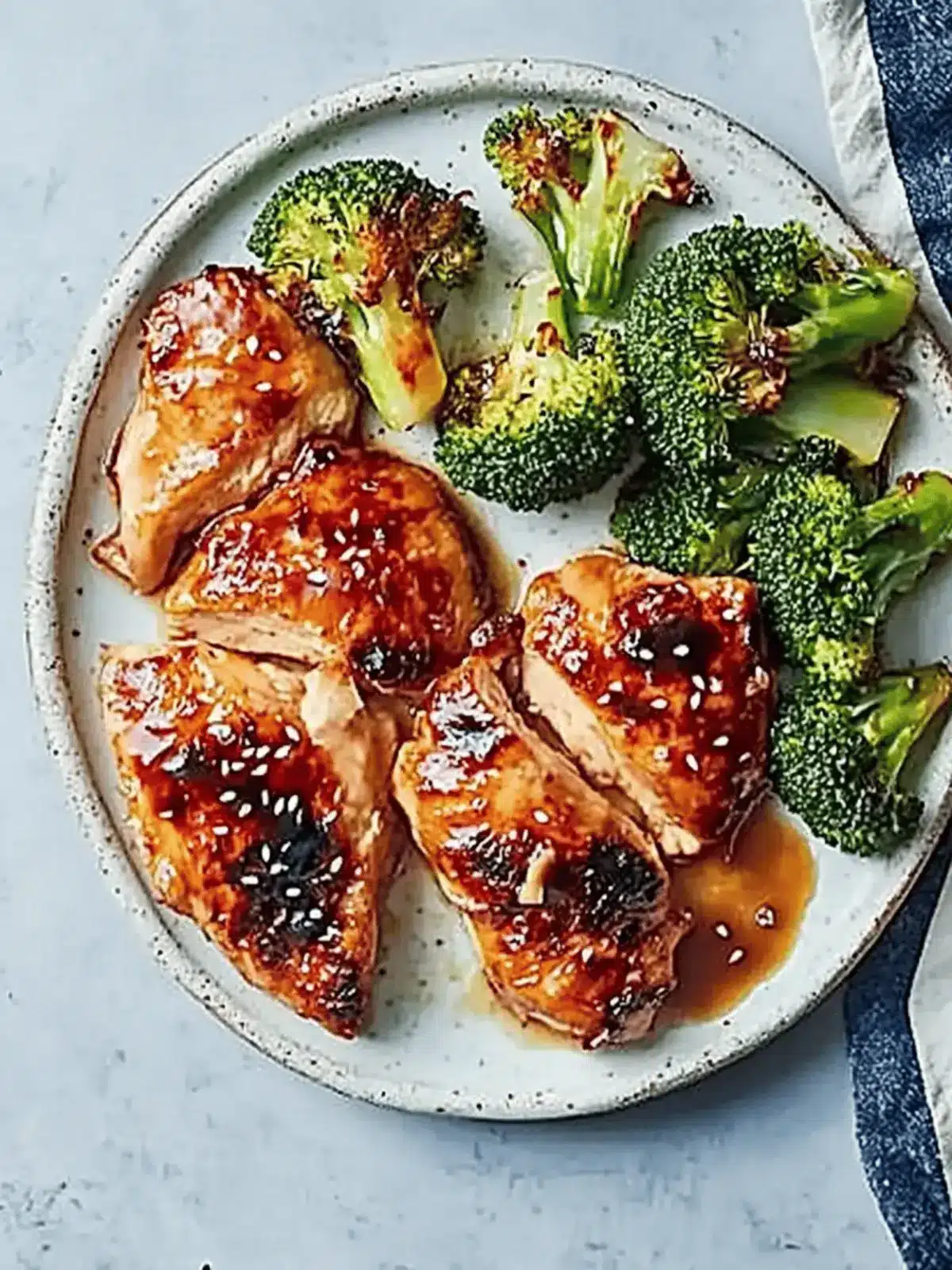 Honey & soy chicken with sesame broccoli