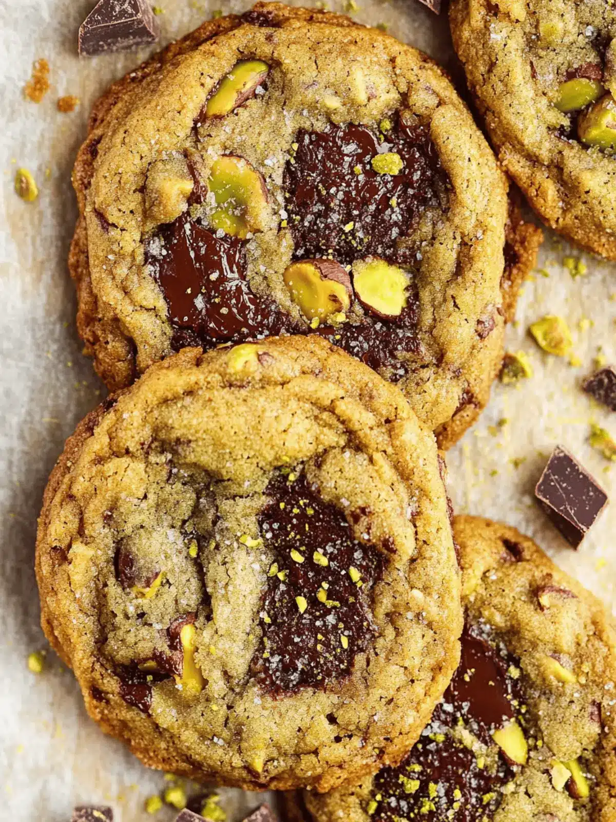 Salted Pistachio Chocolate Chunk Cookies