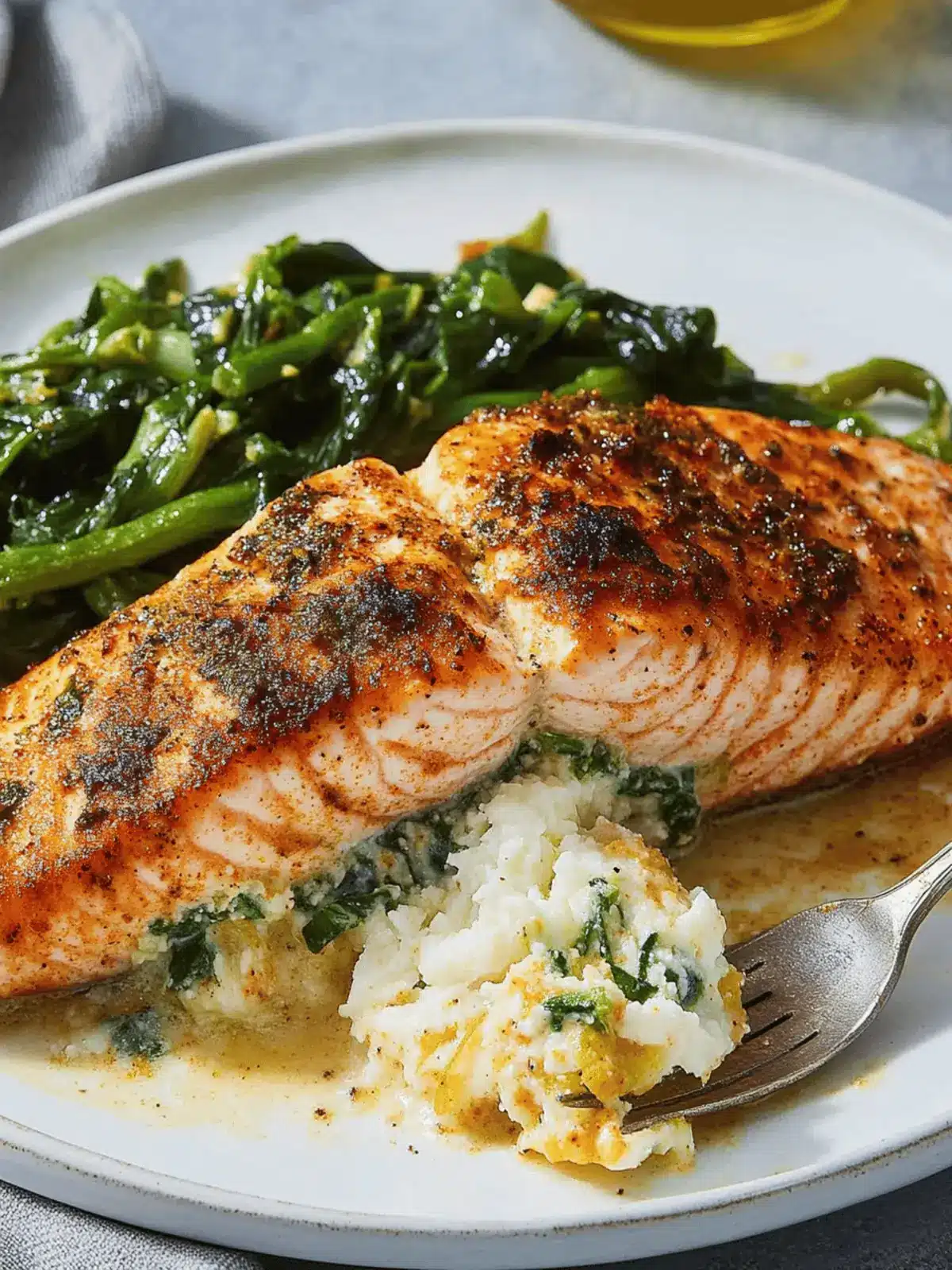 Creamy Cajun Stuffed Salmon