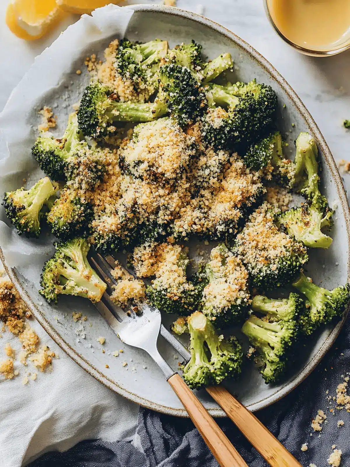 Perfect Roasted Broccoli with Vegan Parmesan