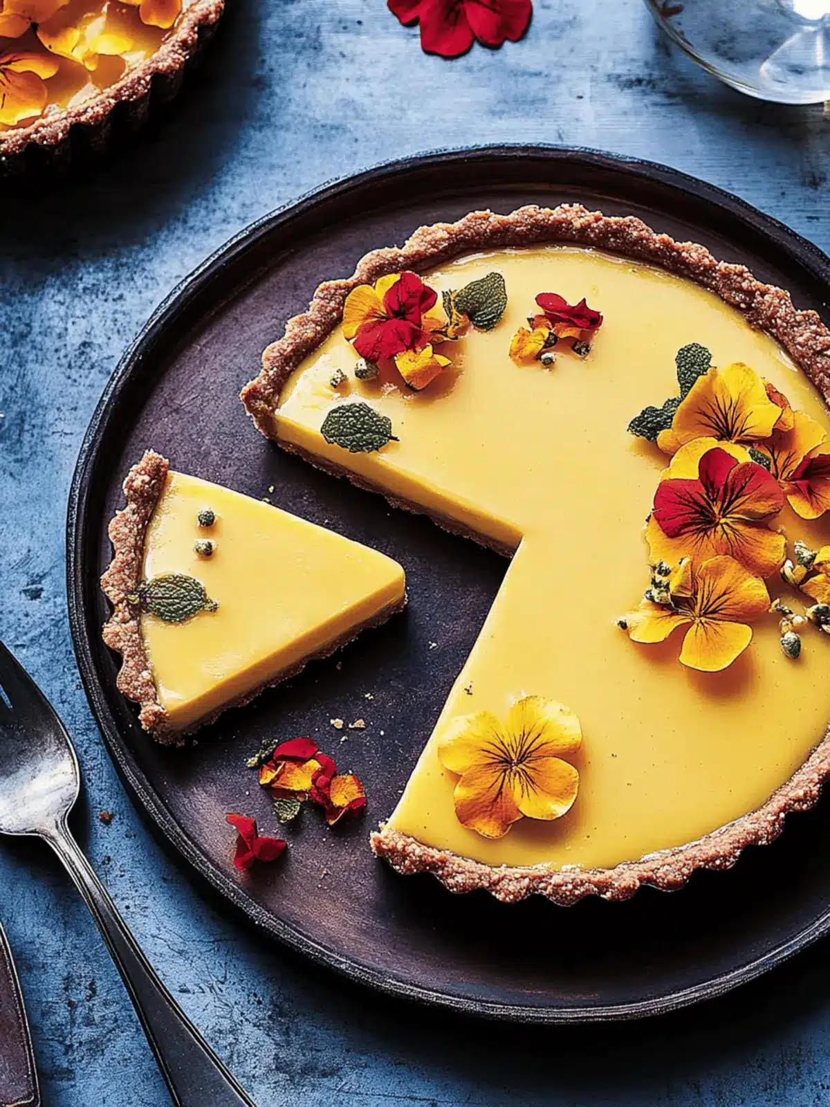 Mango Shrikhand Panna Cotta Tart