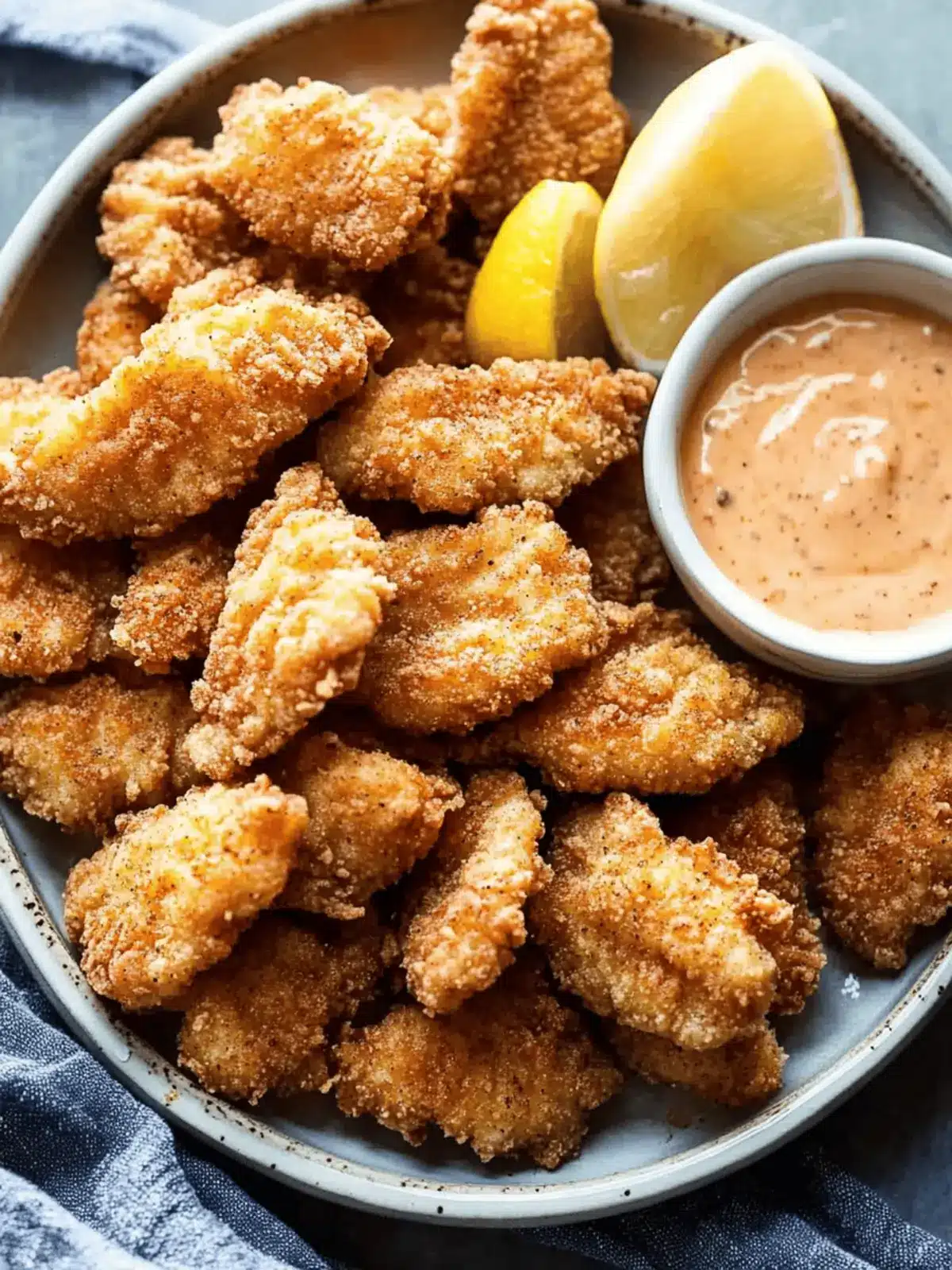Crispy Catfish Nuggets with Cajun Dipping Sauce
