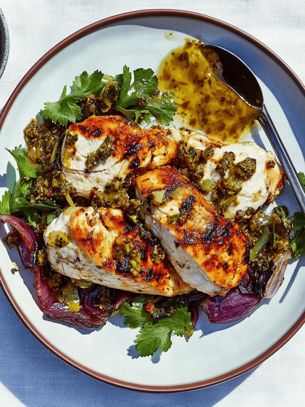 Grilled Chicken Breasts With Tadka-ish Sauce