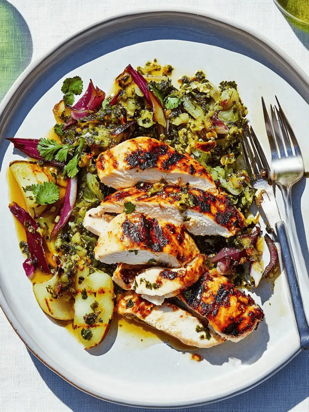 Grilled Chicken Breasts With Tadka-ish Sauce