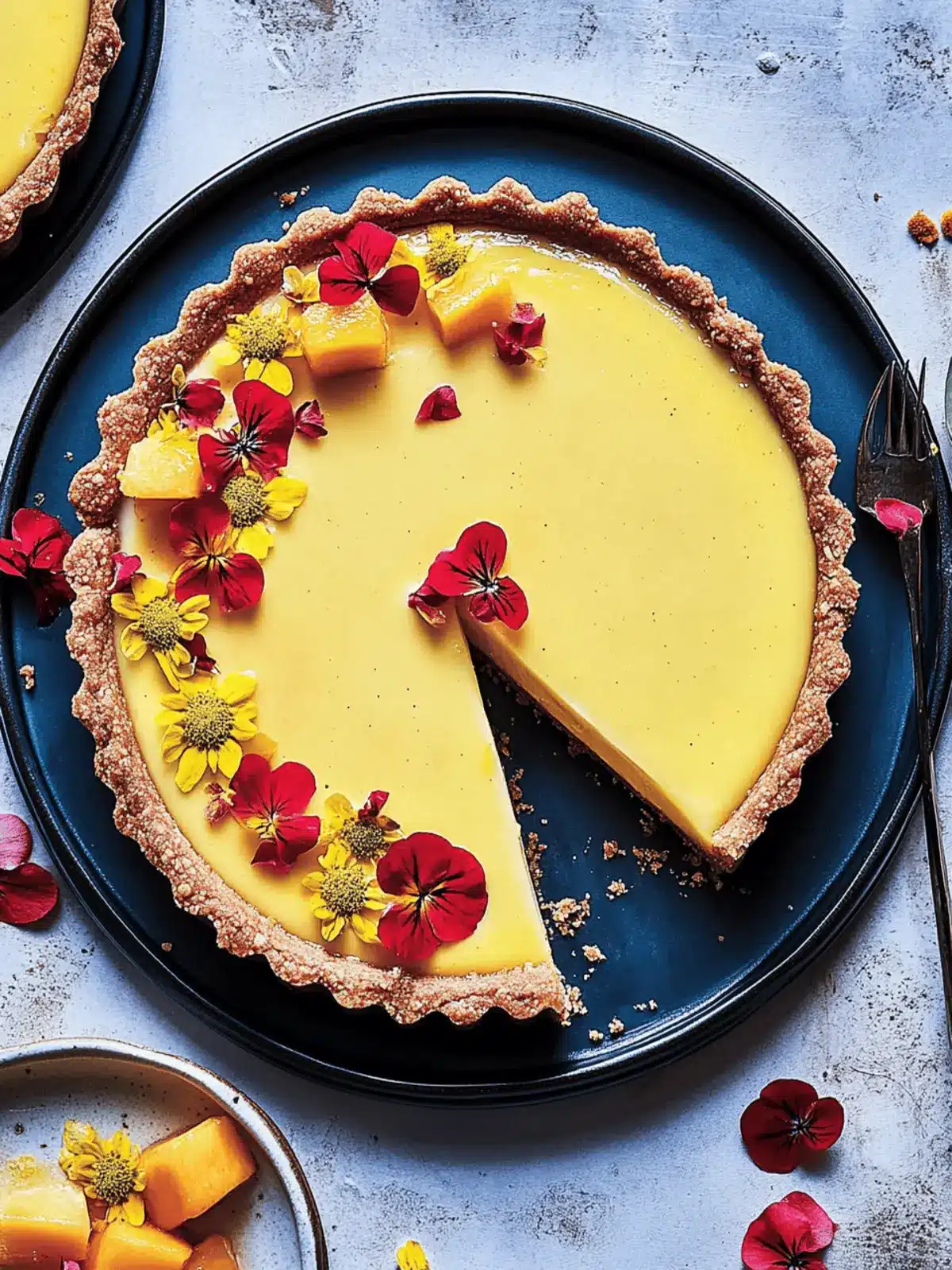 Mango Shrikhand Panna Cotta Tart