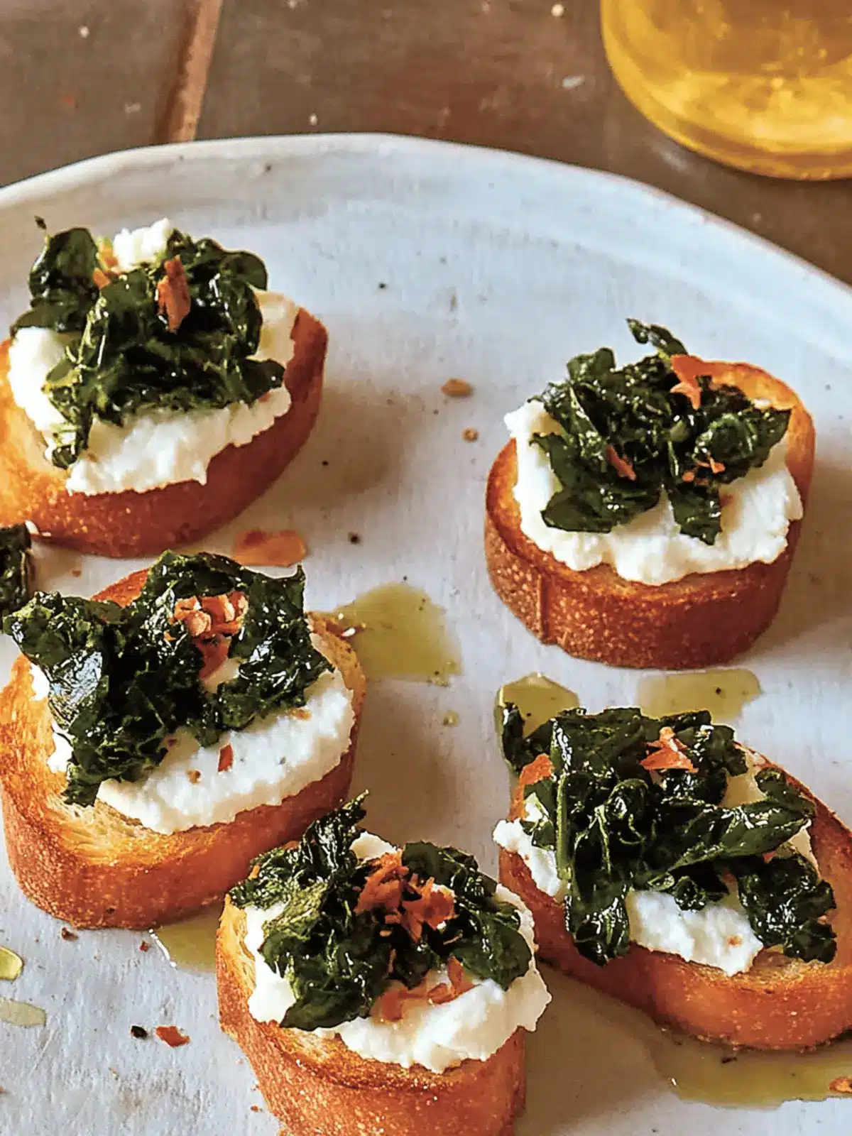 Melt-in-Your-Mouth Broiled Goat Cheese Toasts with Marinated Greens 4 Broiled Goat Cheese Toasts With Marinated Greens