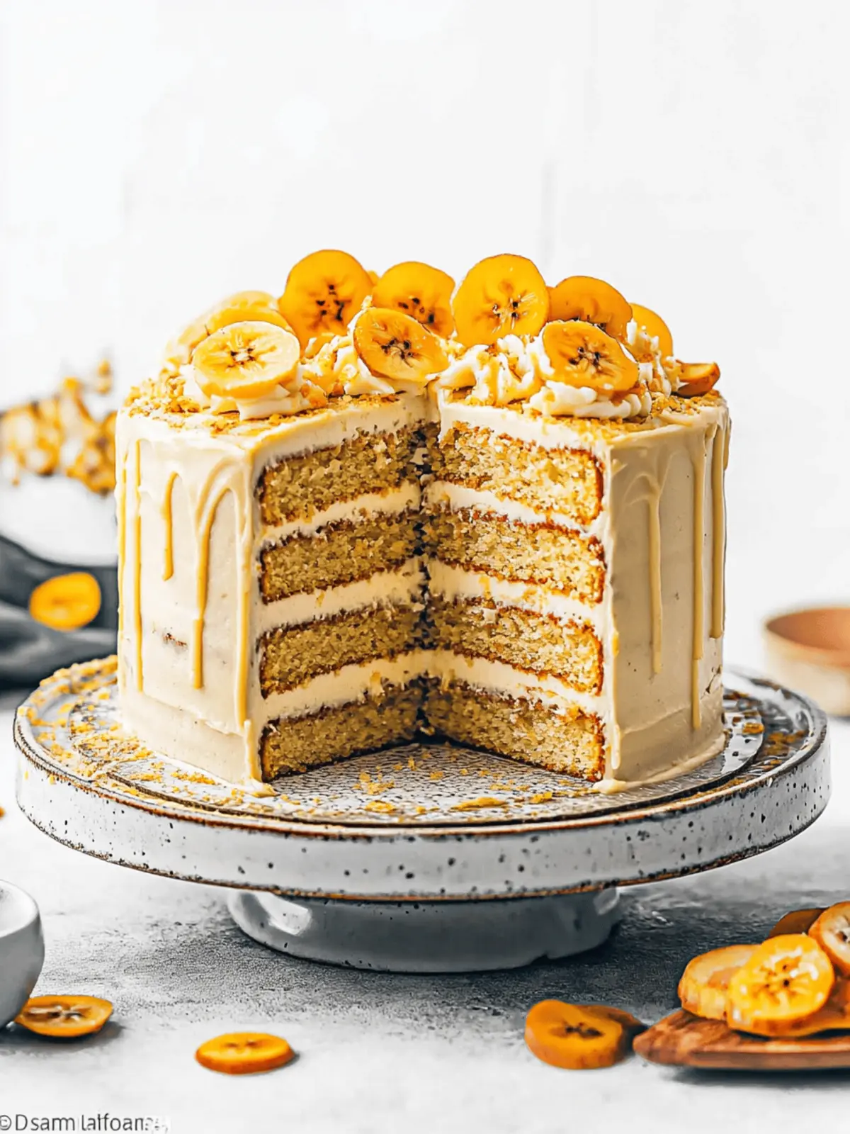 Eggless Banana Layer Cake