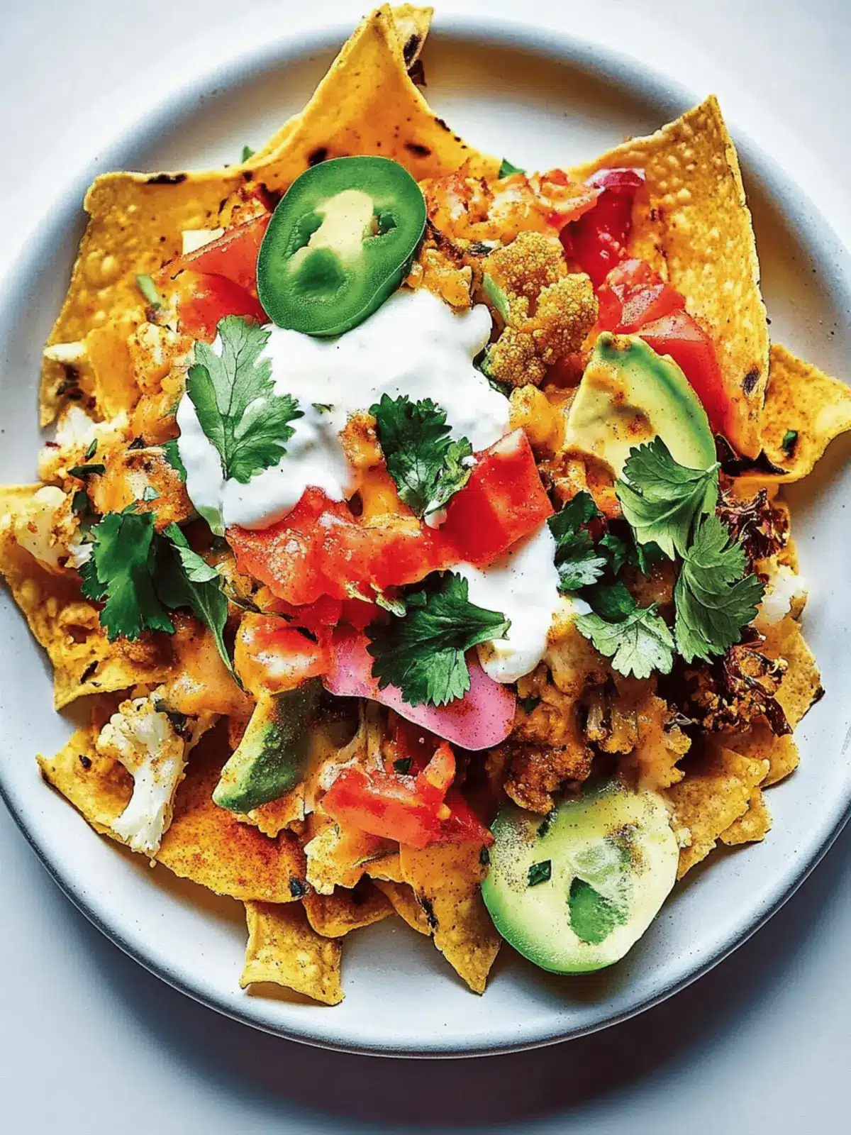 Lunch Nachos With Spiced Cauliflower