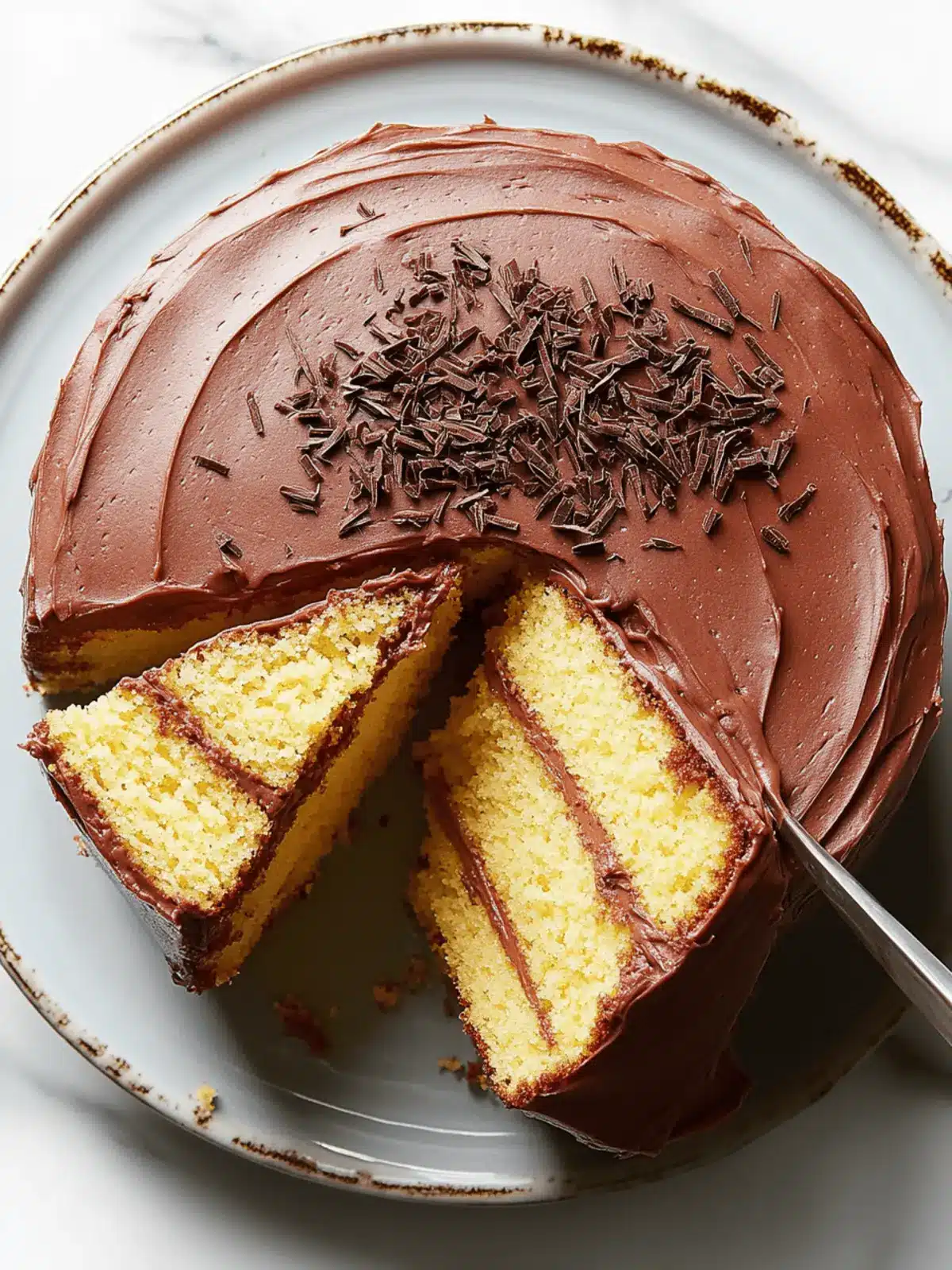 Super-Moist Yellow Cake With Rich Chocolate Frosting
