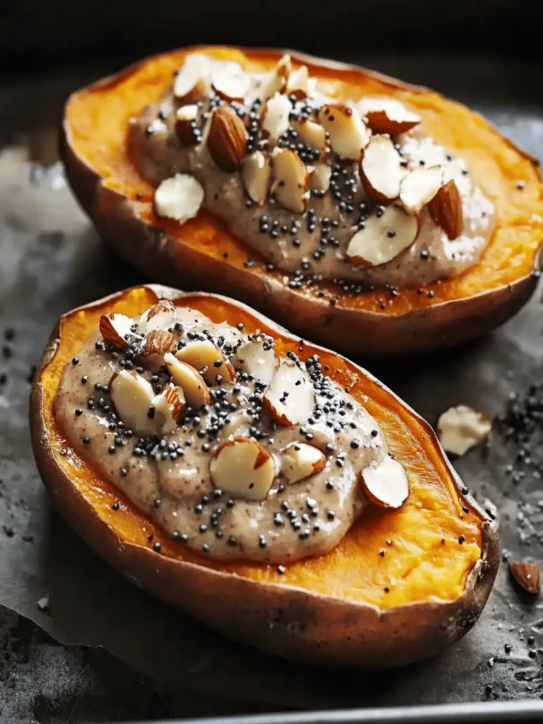 Deliciously Warm Breakfast Baked Sweet Potatoes with Almond Butter