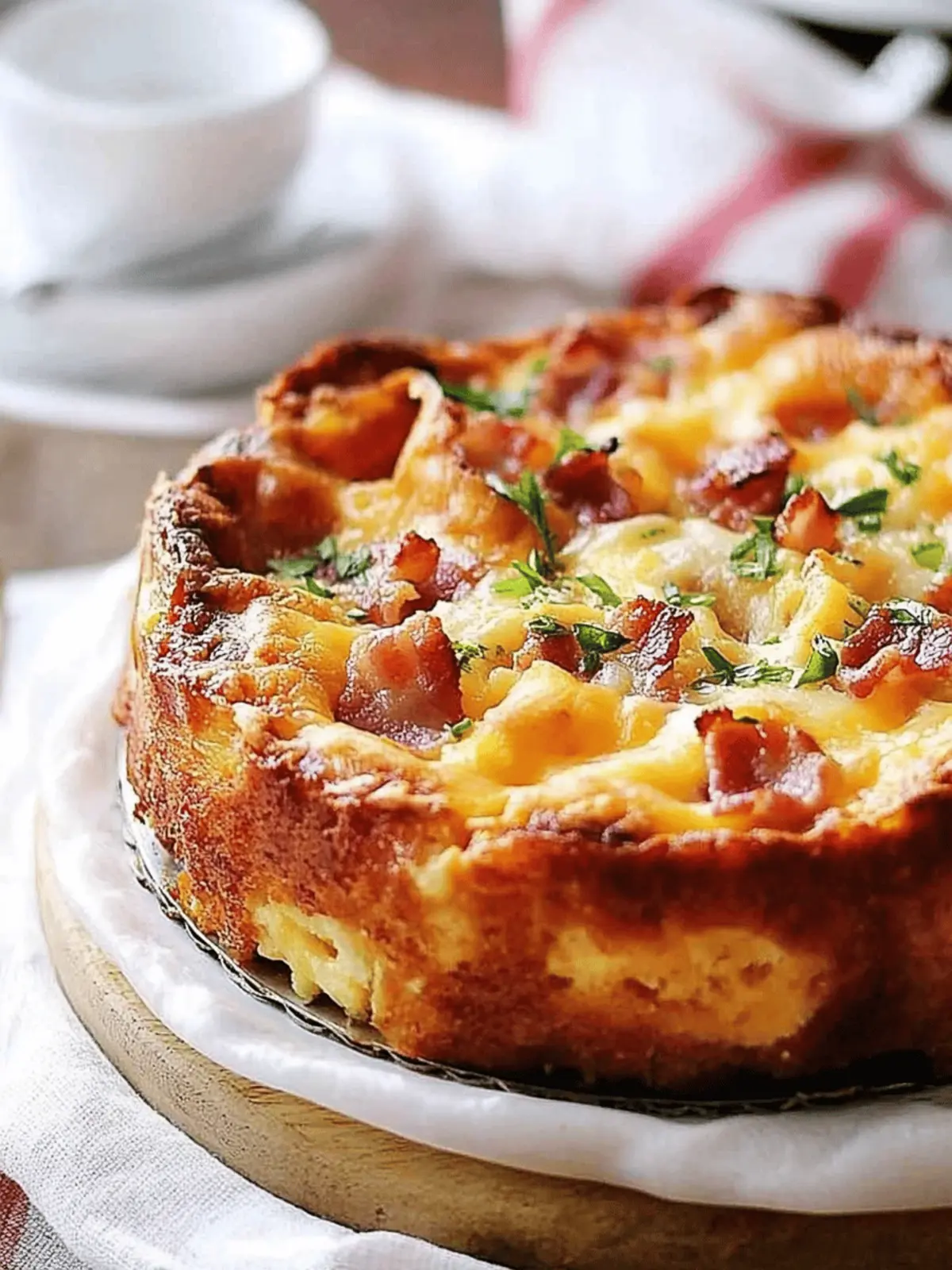 Cheese & bacon strata cake – breakfast casserole!