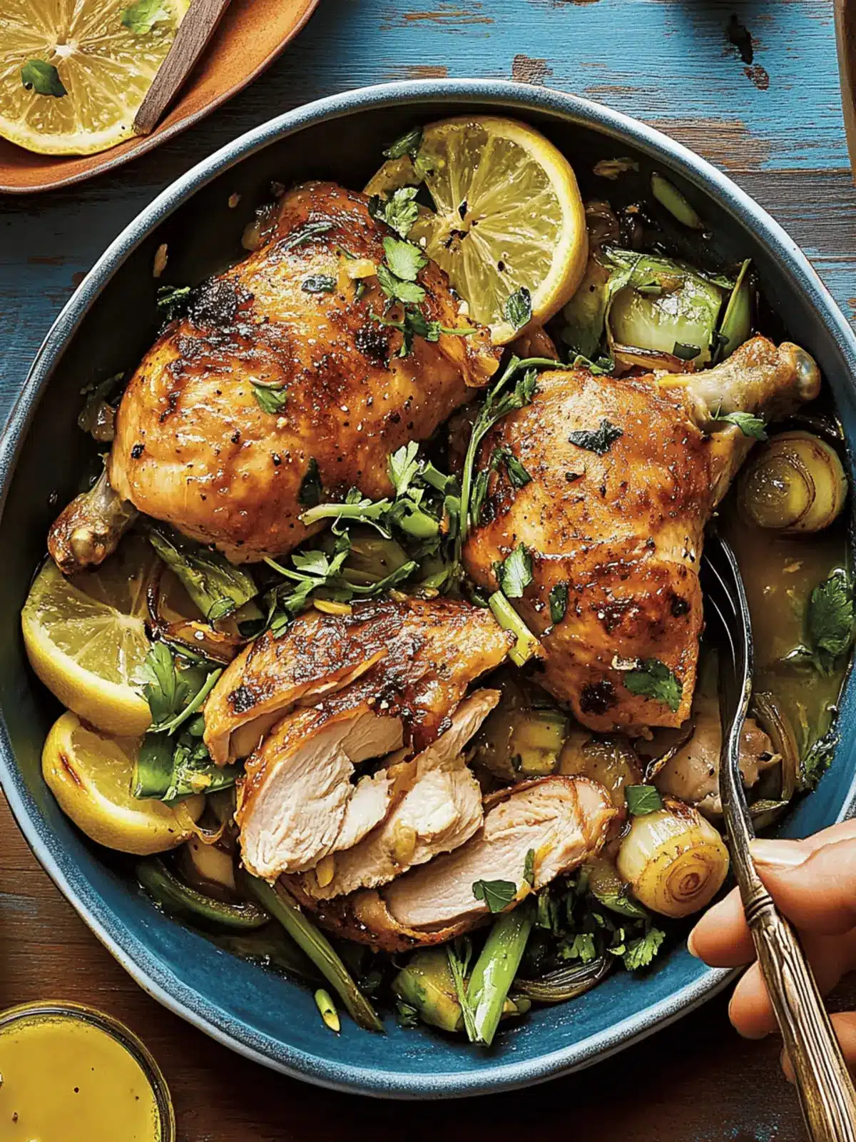 Chicken with Lemon and Spicy Spring Onions