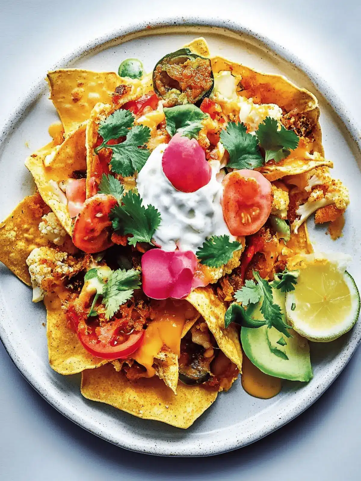 Lunch Nachos With Spiced Cauliflower