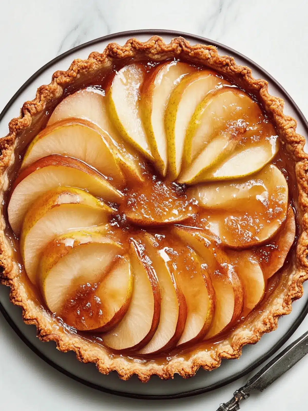Pear Tart With Dulce de Leche Drizzle
