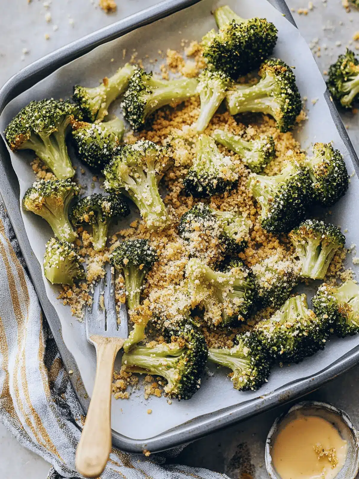 Perfect Roasted Broccoli with Vegan Parmesan