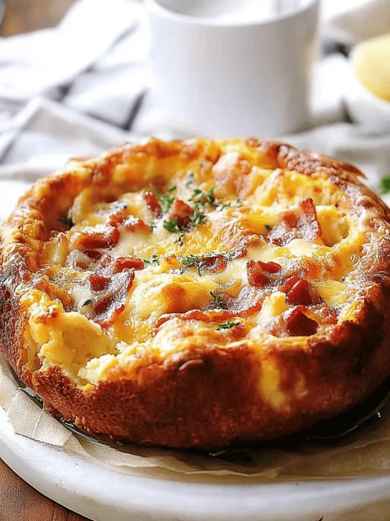 Cheese & bacon strata cake – breakfast casserole!