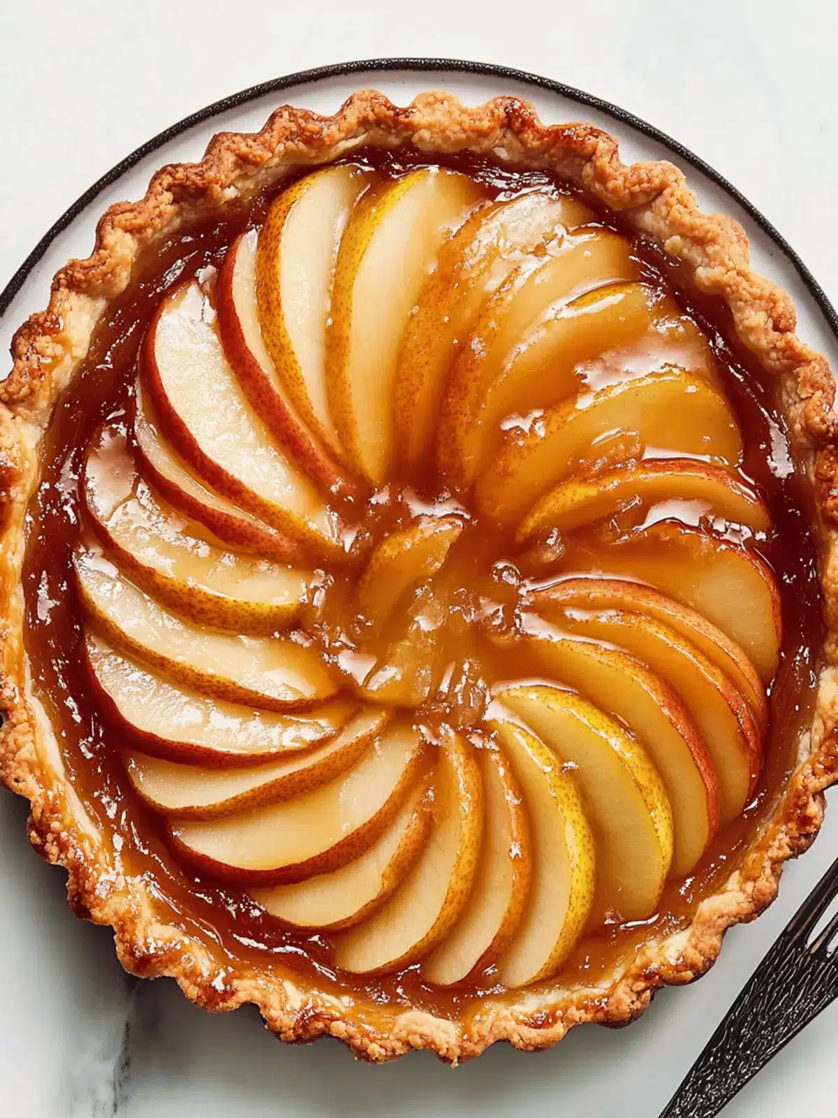 Pear Tart With Dulce de Leche Drizzle