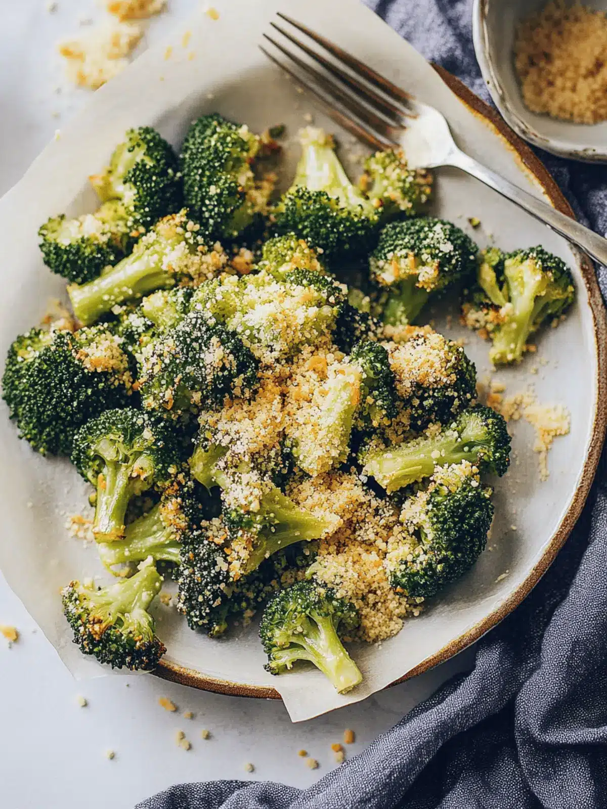 Perfect Roasted Broccoli with Vegan Parmesan