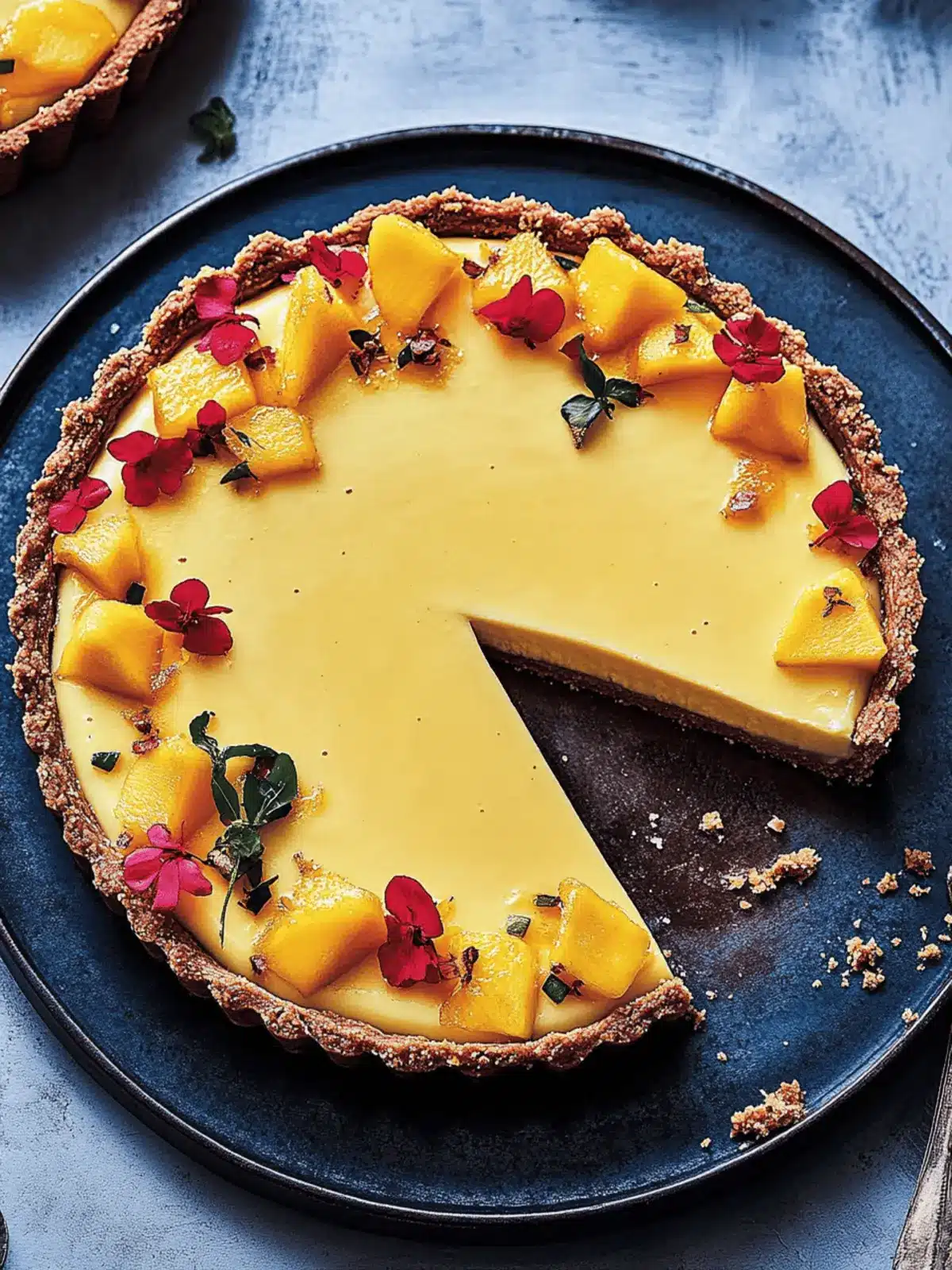 Mango Shrikhand Panna Cotta Tart