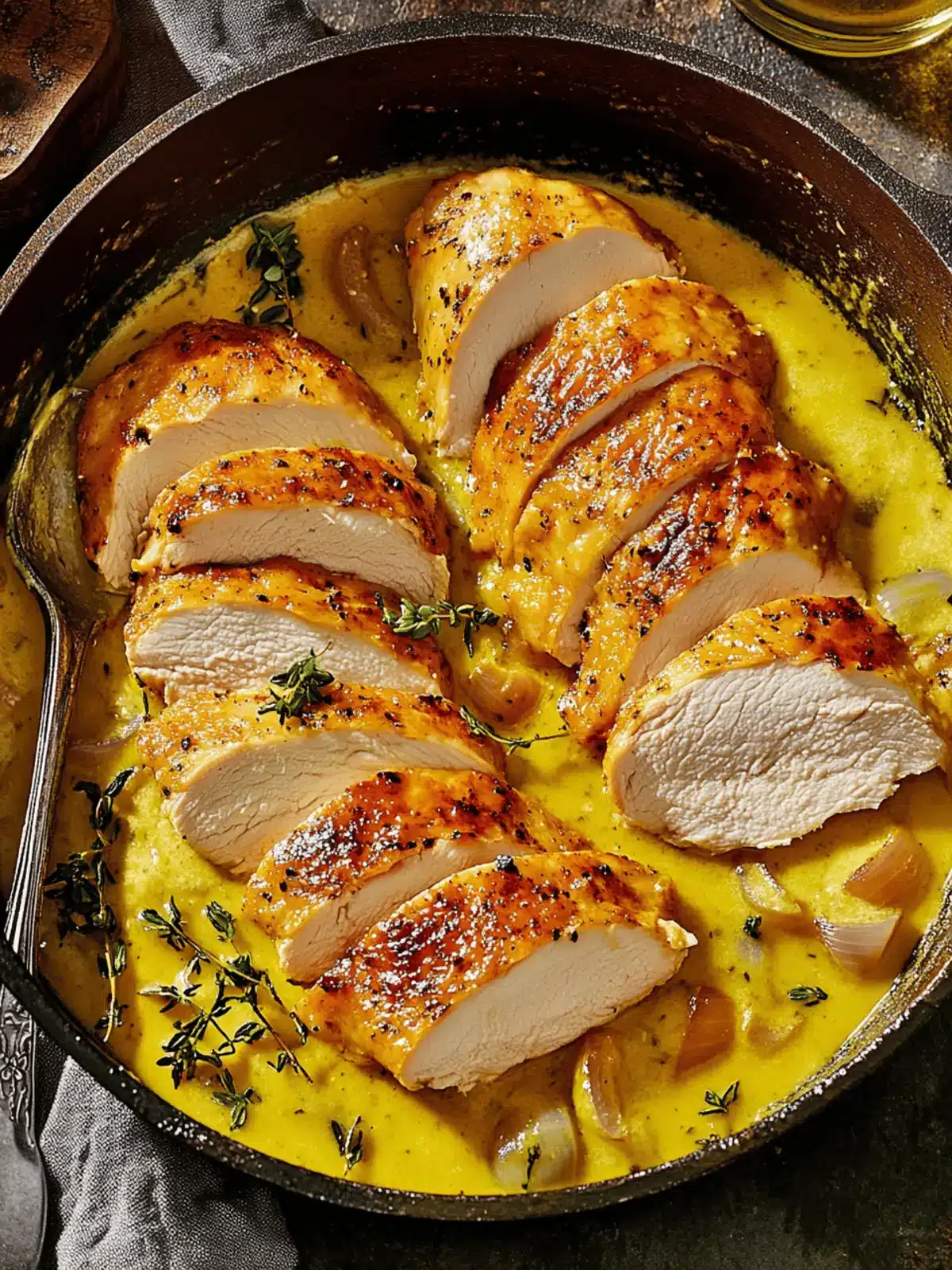 Golden Chicken With Mustard and Shallots
