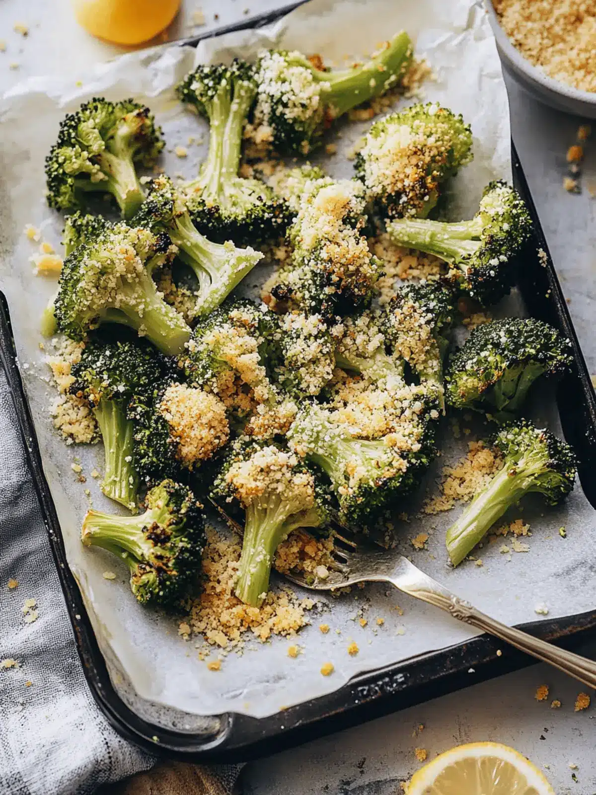 Perfect Roasted Broccoli with Vegan Parmesan
